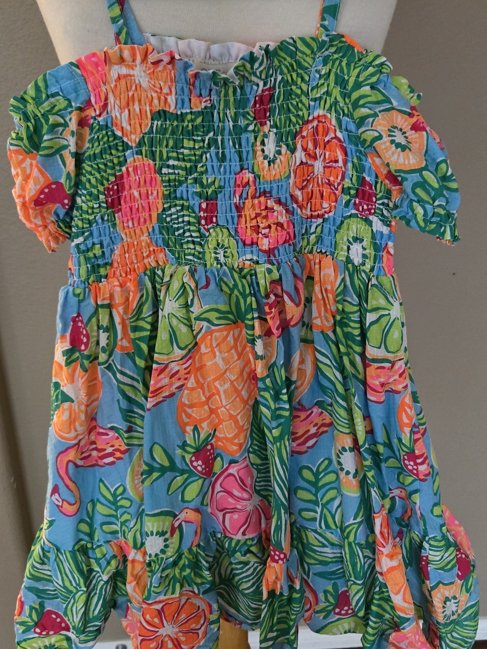 C&C California Kids Hawaiian Print Spaghetti Strap Dress